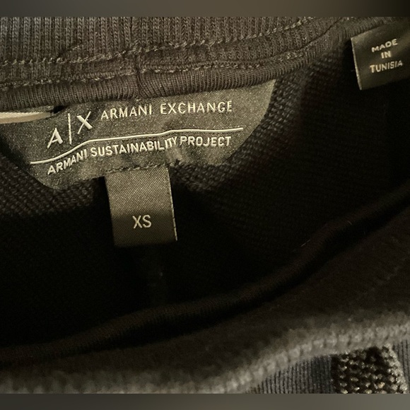 Armani Exchange Black Logo Joggers w pockets & Logo drawstring gunmetal HW - Picture 6 of 7